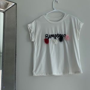 Bonjour! A pretty white t with colorful additions